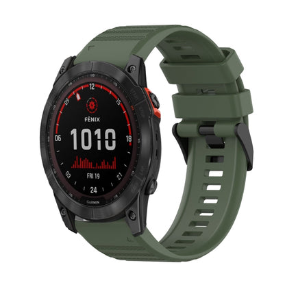 26mm Horizontal Texture Silicone Watch Band with Removal Tool, For Garmin Fenix 7X, For Garmin Fenix 7X Solar, For Garmin Tactix Delta