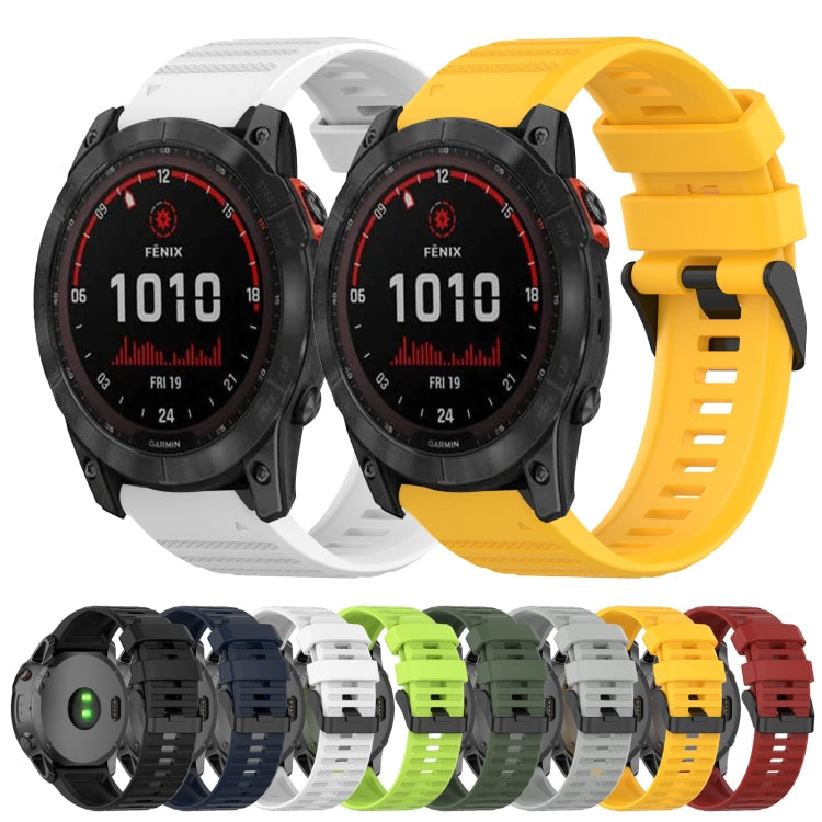 26mm Horizontal Texture Silicone Watch Band with Removal Tool, For Garmin Fenix 7X, For Garmin Fenix 7X Solar, For Garmin Tactix Delta