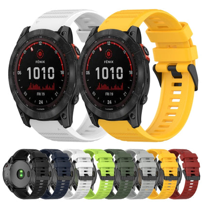 26mm Horizontal Texture Silicone Watch Band with Removal Tool, For Garmin Fenix 7X, For Garmin Fenix 7X Solar, For Garmin Tactix Delta