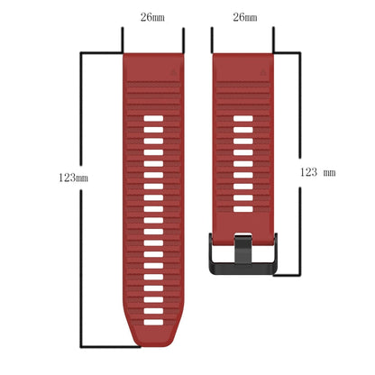 26mm Horizontal Texture Silicone Watch Band with Removal Tool, For Garmin Fenix 7X, For Garmin Fenix 7X Solar, For Garmin Tactix Delta