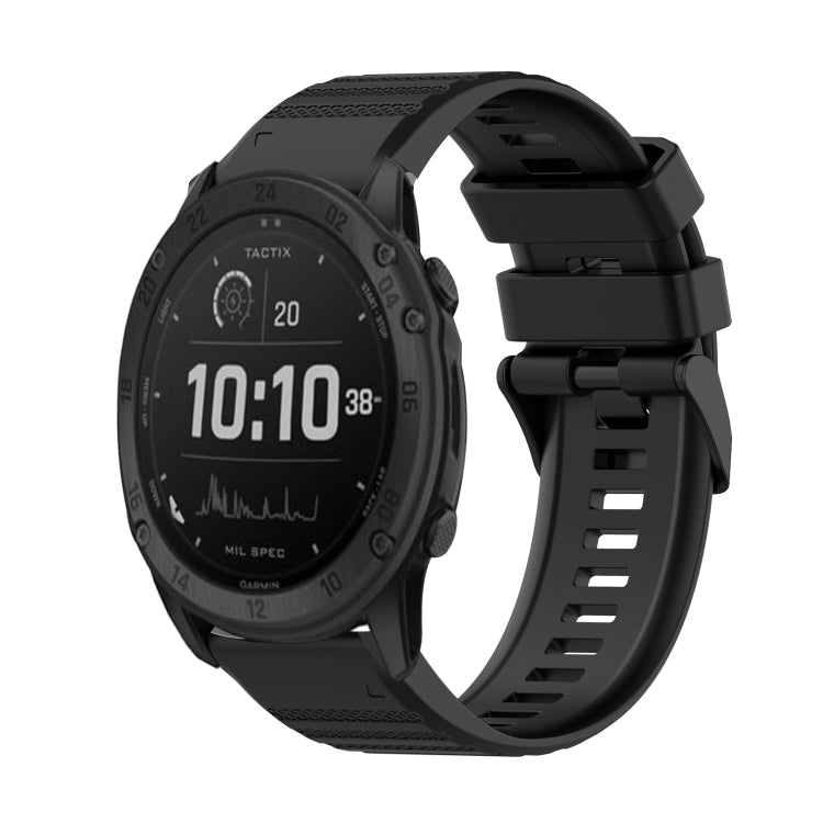 26mm Horizontal Texture Silicone Watch Band with Removal Tool, For Garmin Fenix 7X, For Garmin Fenix 7X Solar, For Garmin Tactix Delta