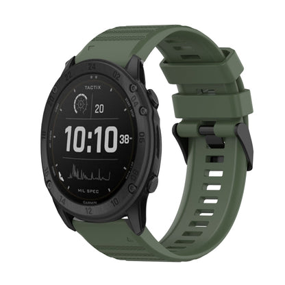 26mm Horizontal Texture Silicone Watch Band with Removal Tool, For Garmin Fenix 7X, For Garmin Fenix 7X Solar, For Garmin Tactix Delta