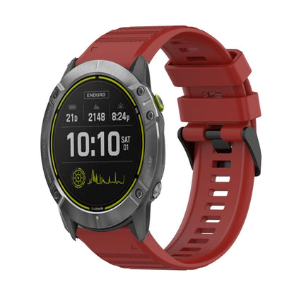 26mm Horizontal Texture Silicone Watch Band with Removal Tool, For Garmin Enduro, For Garmin Fenix 6X, For Garmin Fenix 6X Pro