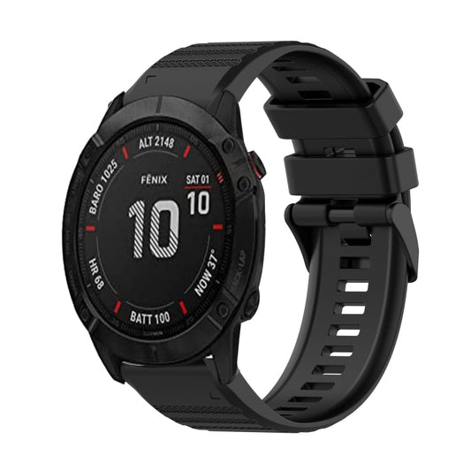 26mm Horizontal Texture Silicone Watch Band with Removal Tool, For Garmin Fenix 6X Sapphire, For Garmin Fenix 5X Sapphire, For Garmin Fenix 5X Plus
