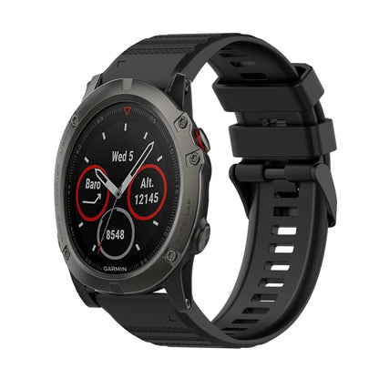 26mm Horizontal Texture Silicone Watch Band with Removal Tool, For Garmin Fenix 6X Sapphire, For Garmin Fenix 5X Sapphire, For Garmin Fenix 5X Plus