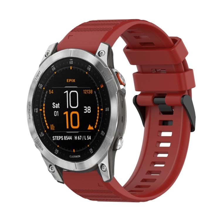 22mm Horizontal Texture Silicone Watch Band with Removal Tool, For Garmin Epix Gen 2, For Garmin Approach S62, For Garmin Fenix 6 GPS