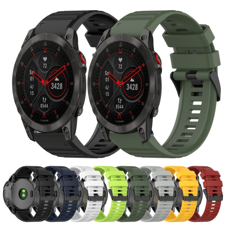 22mm Horizontal Texture Silicone Watch Band with Removal Tool, For Garmin Epix Gen 2, For Garmin Approach S62, For Garmin Fenix 6 GPS