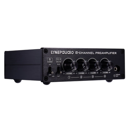 Pre-Amplifier Speaker Distributor, 2 In 8 Out Switcher, Speaker Comparator, Signal Booster, With Volume Control And Earphone 16-600 ohms / Monitor Function 2-Channel Signal Switching Input