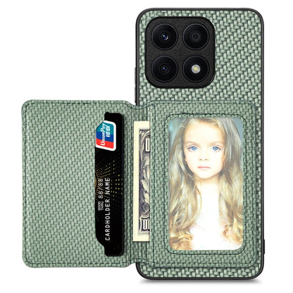 Carbon Fiber Magnetic Card Wallet Bag Phone Case, For Honor Magic5, For Honor X7A, For Honor X8A, For Honor X9A