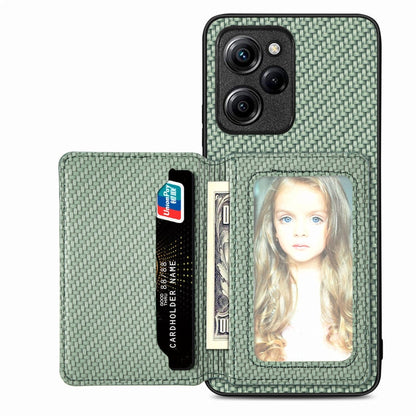 Carbon Fiber Magnetic Card Wallet Bag Phone Case, For Xiaomi Poco X4 Pro 5G, For Xiaomi Poco X5 Pro 5G, For Samsung Galaxy A22 5G, For Samsung Galaxy A32 5G
