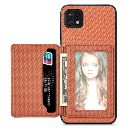 Carbon Fiber Magnetic Card Wallet Bag Phone Case, For Xiaomi Poco X4 Pro 5G, For Xiaomi Poco X5 Pro 5G, For Samsung Galaxy A22 5G, For Samsung Galaxy A32 5G