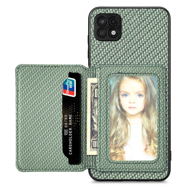 Carbon Fiber Magnetic Card Wallet Bag Phone Case, For Xiaomi Poco X4 Pro 5G, For Xiaomi Poco X5 Pro 5G, For Samsung Galaxy A22 5G, For Samsung Galaxy A32 5G