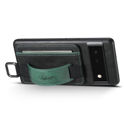 Suteni H13 Card Wallet Wrist Strap Holder PU Phone Case, For Googel Pixel 6, For Googel Pixel 6 Pro, For Googel Pixel 6a, For Googel Pixel 7 5G, For Googel Pixel 7 Pro 5G, For Googel Pixel 7a
