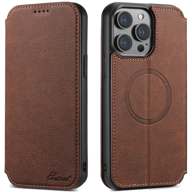 Suteni J06 Multifunctional Leather Magnetic Magsafe Phone Case, For iPhone 12/12 Pro, For iPhone 12 Pro Max, For iPhone 13, For iPhone 13 Pro, For iPhone 13 Pro Max, For iPhone 14, For iPhone 14 Pro, For iPhone 14 Plus