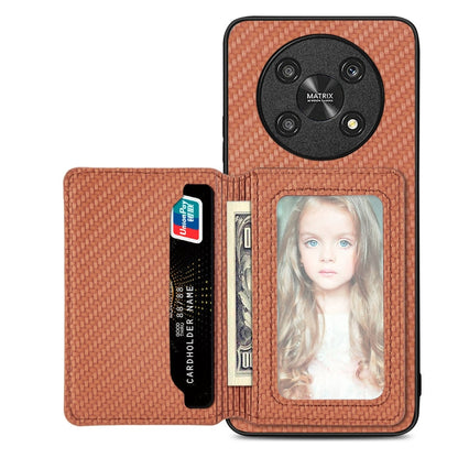 Carbon Fiber Magnetic Card Bag Phone Case, For Honor 80, For Honor Magic4 Lite, For Honor Magic5 Pro, For OPPO A16