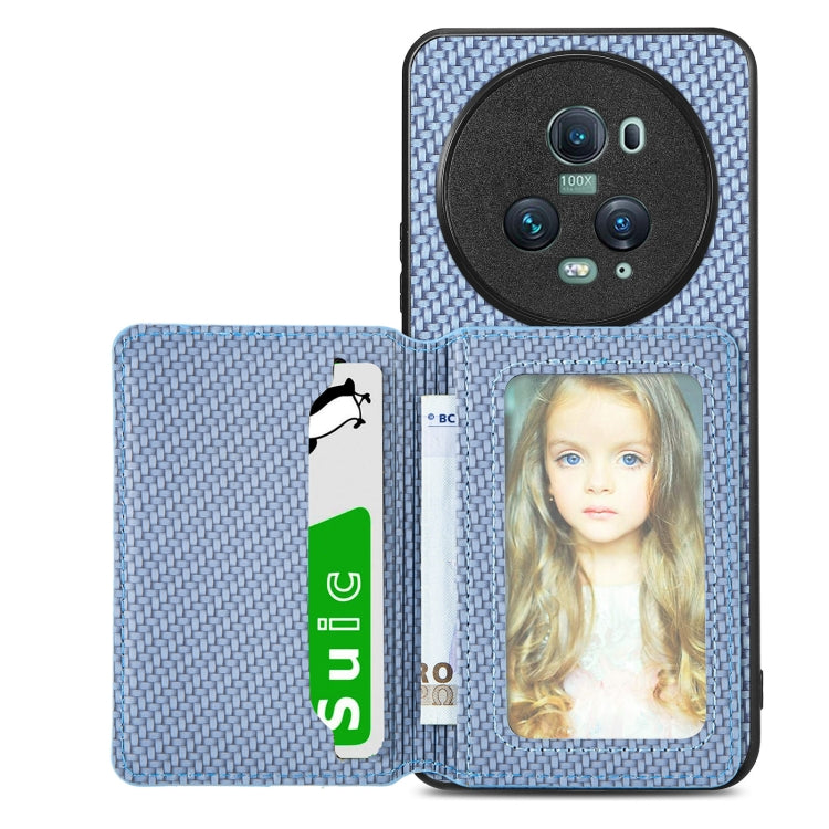 Carbon Fiber Magnetic Card Bag Phone Case, For Honor 80, For Honor Magic4 Lite, For Honor Magic5 Pro, For OPPO A16