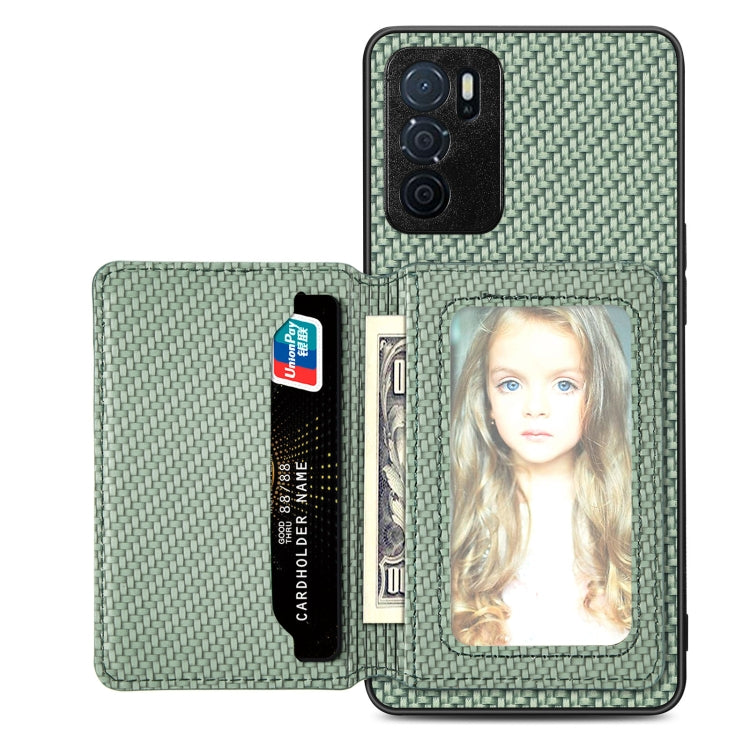 Carbon Fiber Magnetic Card Bag Phone Case, For Honor 80, For Honor Magic4 Lite, For Honor Magic5 Pro, For OPPO A16