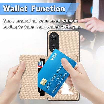Carbon Fiber Magnetic Card Bag Phone Case, For OPPO A78, For OPPO A94 5G, For OPPO Find X6 Pro, For OPPO Find X6