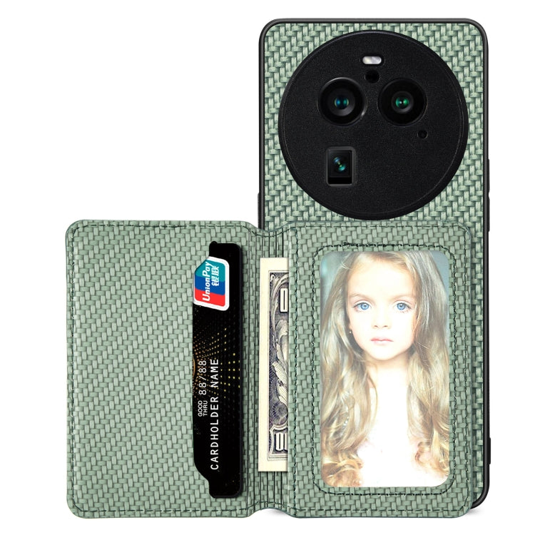 Carbon Fiber Magnetic Card Bag Phone Case, For OPPO A74 5G, For OPPO A78, For OPPO A94 5G, For OPPO Find X6 Pro