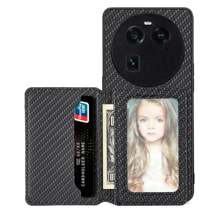 Carbon Fiber Magnetic Card Bag Phone Case, For OPPO A78, For OPPO A94 5G, For OPPO Find X6 Pro, For OPPO Find X6