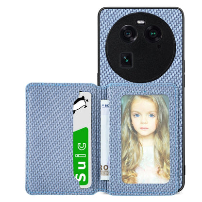 Carbon Fiber Magnetic Card Bag Phone Case, For OPPO A78, For OPPO A94 5G, For OPPO Find X6 Pro, For OPPO Find X6