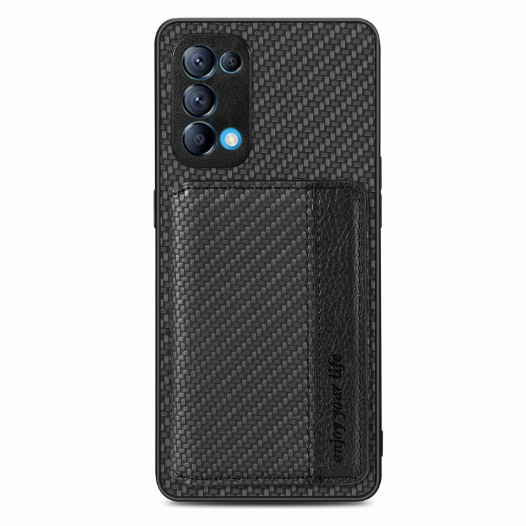 Carbon Fiber Magnetic Card Bag Phone Case, For OPPO Reno5 5G, For OPPO Reno7 5G, For OPPO Reno8 T 4G, For  vivo X70