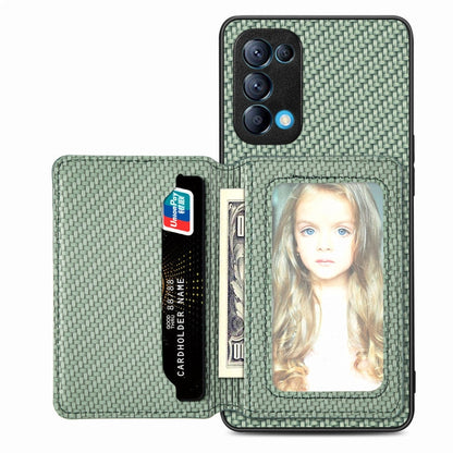 Carbon Fiber Magnetic Card Bag Phone Case, For OPPO Reno5 5G, For OPPO Reno7 5G, For OPPO Reno8 T 4G, For  vivo X70