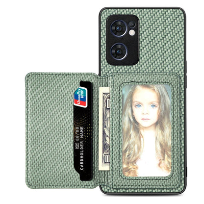 Carbon Fiber Magnetic Card Bag Phone Case, For OPPO Reno5 5G, For OPPO Reno7 5G, For OPPO Reno8 T 4G, For  vivo X70