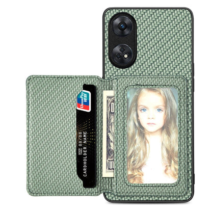 Carbon Fiber Magnetic Card Bag Phone Case, For OPPO Reno5 5G, For OPPO Reno7 5G, For OPPO Reno8 T 4G, For  vivo X70