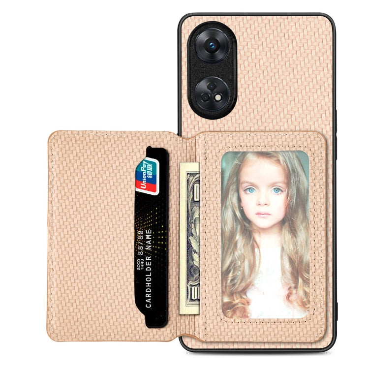 Carbon Fiber Magnetic Card Bag Phone Case, For OPPO Reno5 5G, For OPPO Reno7 5G, For OPPO Reno8 T 4G, For  vivo X70