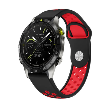 22mm Sports Breathable Silicone Watch Band, For Garmin MARQ Athlete Gen 2, For Garmin Instinct Crossover