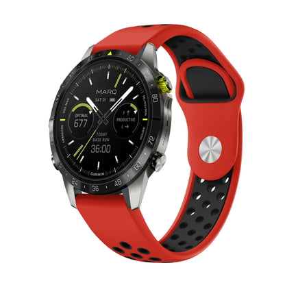 22mm Sports Breathable Silicone Watch Band, For Garmin MARQ Athlete Gen 2, For Garmin Instinct Crossover
