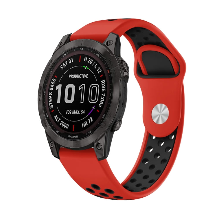 22mm Sports Breathable Silicone Watch Band, For Garmin Instinct Crossover Solar, For Garmin Fenix 7