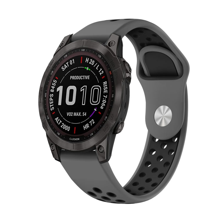 22mm Sports Breathable Silicone Watch Band, For Garmin Instinct Crossover Solar, For Garmin Fenix 7