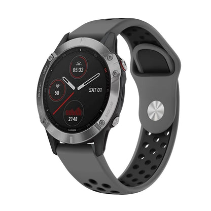 22mm Sports Breathable Silicone Watch Band, For Garmin Fenix 6 GPS, For Garmin Fenix 6 Pro GPS