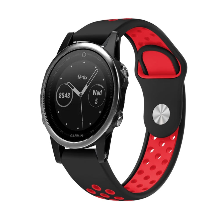 22mm Sports Breathable Silicone Watch Band, For Garmin Fenix 6 Sapphire GPS, For Garmin Fenix 5