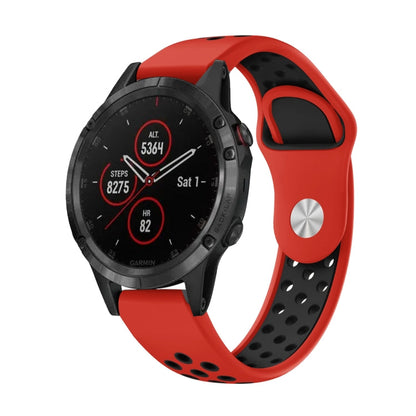 22mm Sports Breathable Silicone Watch Band, For Garmin Fenix 5 Plus, For Garmin Quatix 5
