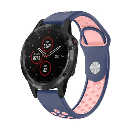 22mm Sports Breathable Silicone Watch Band, For Garmin Fenix 5 Plus, For Garmin Quatix 5