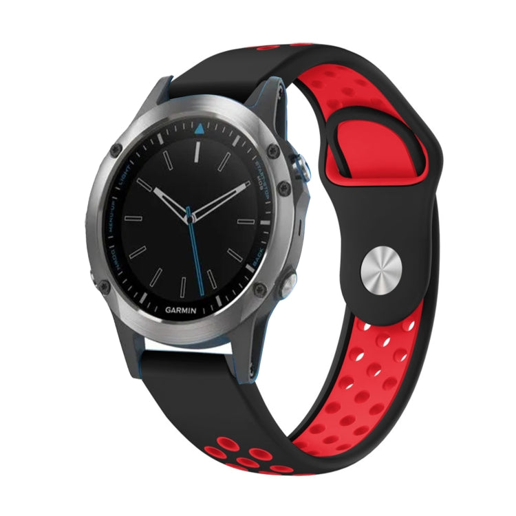 22mm Sports Breathable Silicone Watch Band, For Garmin Fenix 5 Plus, For Garmin Quatix 5