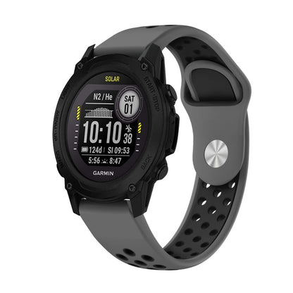 22mm Sports Breathable Silicone Watch Band, For Garmin Instinct, For Garmin Descent G1