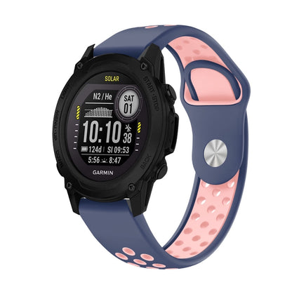 22mm Sports Breathable Silicone Watch Band, For Garmin Instinct, For Garmin Descent G1