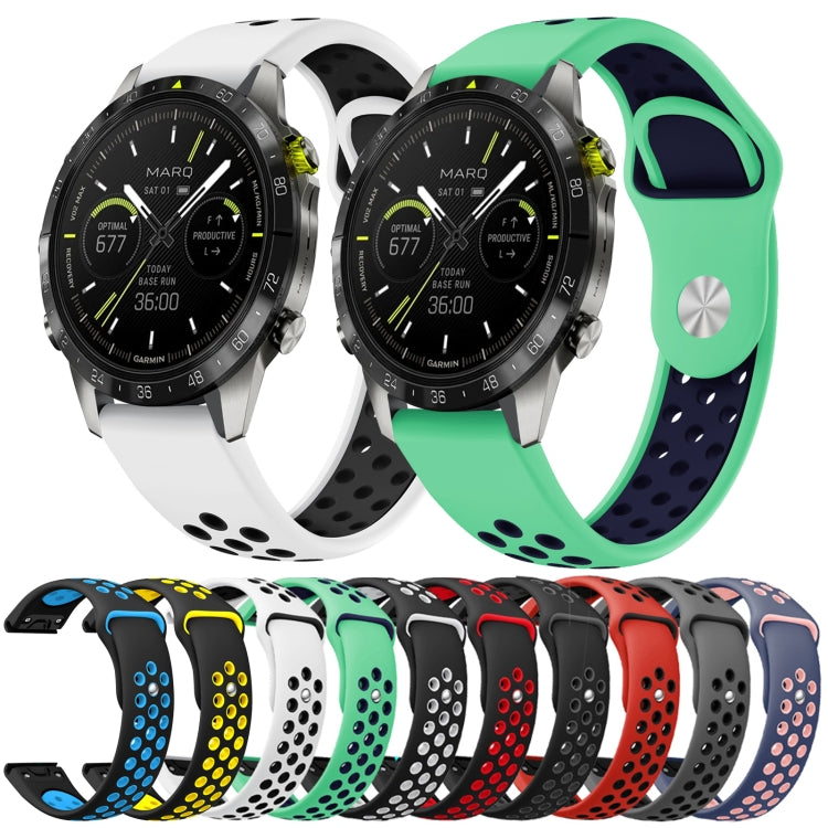 22mm Sports Breathable Silicone Watch Band, For Garmin MARQ Athlete Gen 2, For Garmin Instinct Crossover