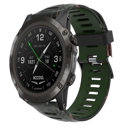 26mm Camouflage Printed Silicone Watch Band, For Garmin Instinct 2X Solar, For Garmin D2 Delta PX, For Garmin Tactix 7 Pro, For Garmin Tactix 7