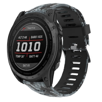 26mm Camouflage Printed Silicone Watch Band, For Garmin Instinct 2X Solar, For Garmin D2 Delta PX, For Garmin Tactix 7 Pro, For Garmin Tactix 7