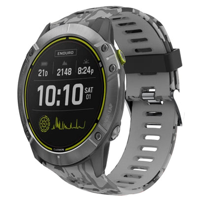 26mm Camouflage Printed Silicone Watch Band, For Garmin Enduro, For Garmin Fenix 6X, For Garmin Fenix 6X Pro, For Garmin Fenix 6X Sapphire