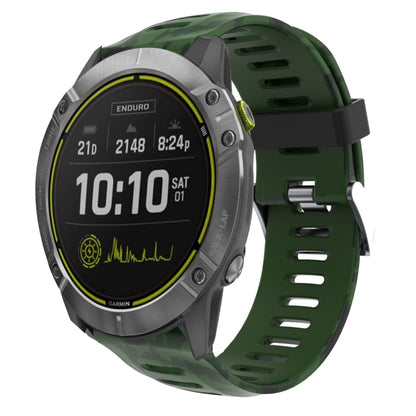 26mm Camouflage Printed Silicone Watch Band, For Garmin Enduro, For Garmin Fenix 6X, For Garmin Fenix 6X Pro, For Garmin Fenix 6X Sapphire