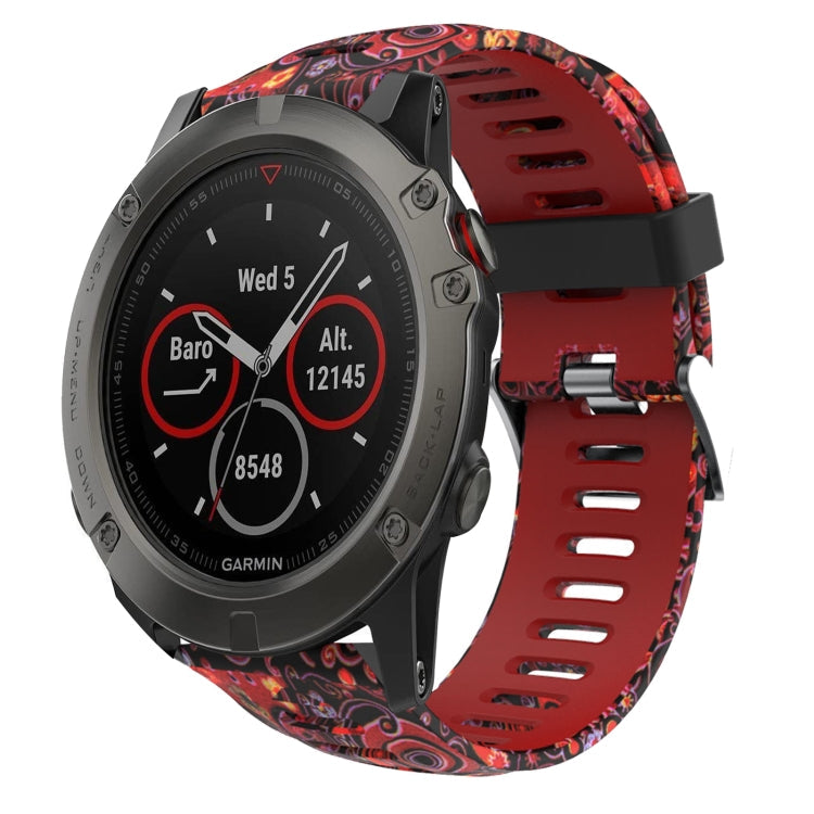 26mm Camouflage Printed Silicone Watch Band, For Garmin Fenix 5X Sapphire, For Garmin Fenix 5X Plus, For Garmin Fenix 3, For Garmin Fenix 3 HR