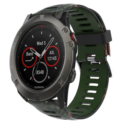 26mm Camouflage Printed Silicone Watch Band, For Garmin Fenix 5X Sapphire, For Garmin Fenix 5X Plus, For Garmin Fenix 3, For Garmin Fenix 3 HR