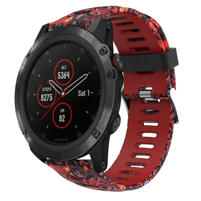 26mm Camouflage Printed Silicone Watch Band, For Garmin Fenix 5X Sapphire, For Garmin Fenix 5X Plus, For Garmin Fenix 3, For Garmin Fenix 3 HR