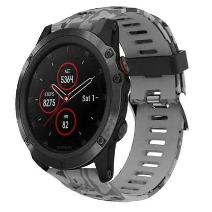 26mm Camouflage Printed Silicone Watch Band, For Garmin Fenix 5X Sapphire, For Garmin Fenix 5X Plus, For Garmin Fenix 3, For Garmin Fenix 3 HR